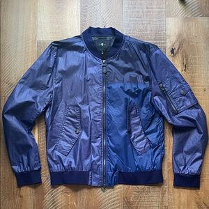 7 For All Mankind Blue Bomber Jacket
